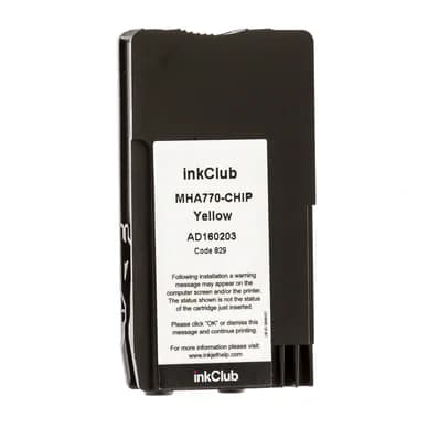 inkClub Mustepatruuna, korvaa HP 951XL, keltainen, 1500 sivua MHA770-CHIP Vastaa: N/A