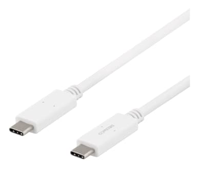 DELTACO USB-C-kaapeli, 1m, USB-IF:n sertifioima, 5Gbit/s, valkoinen USBC-1502 Vastaa: N/A