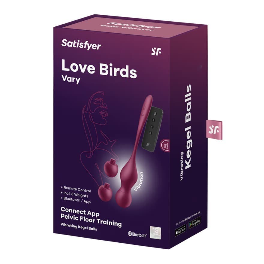 Satisfyer Love Birds Vary Connect App - Värisevät Geishakuulat Lantionpohjan Harjoitteluun
