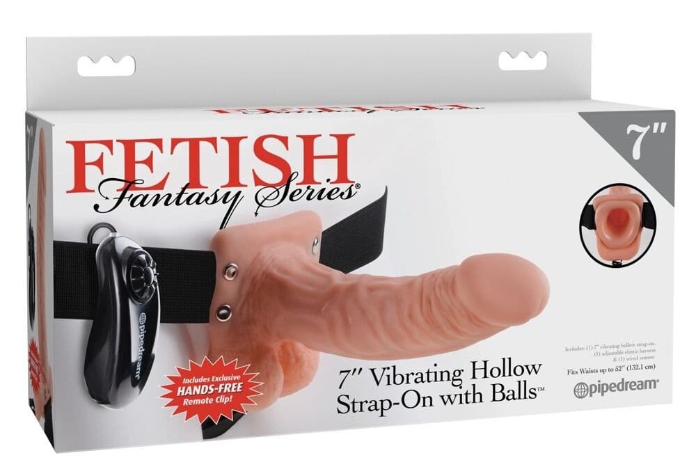 Vibrating Hollow Strap-On 18 cm