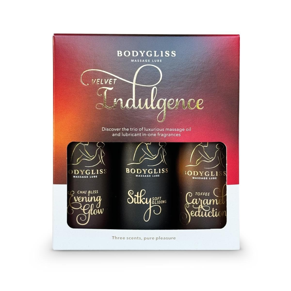 BodyGliss Travel Edition 3-pack – Velvet Indulgence Hierontaöljyjen Matkapakkaus