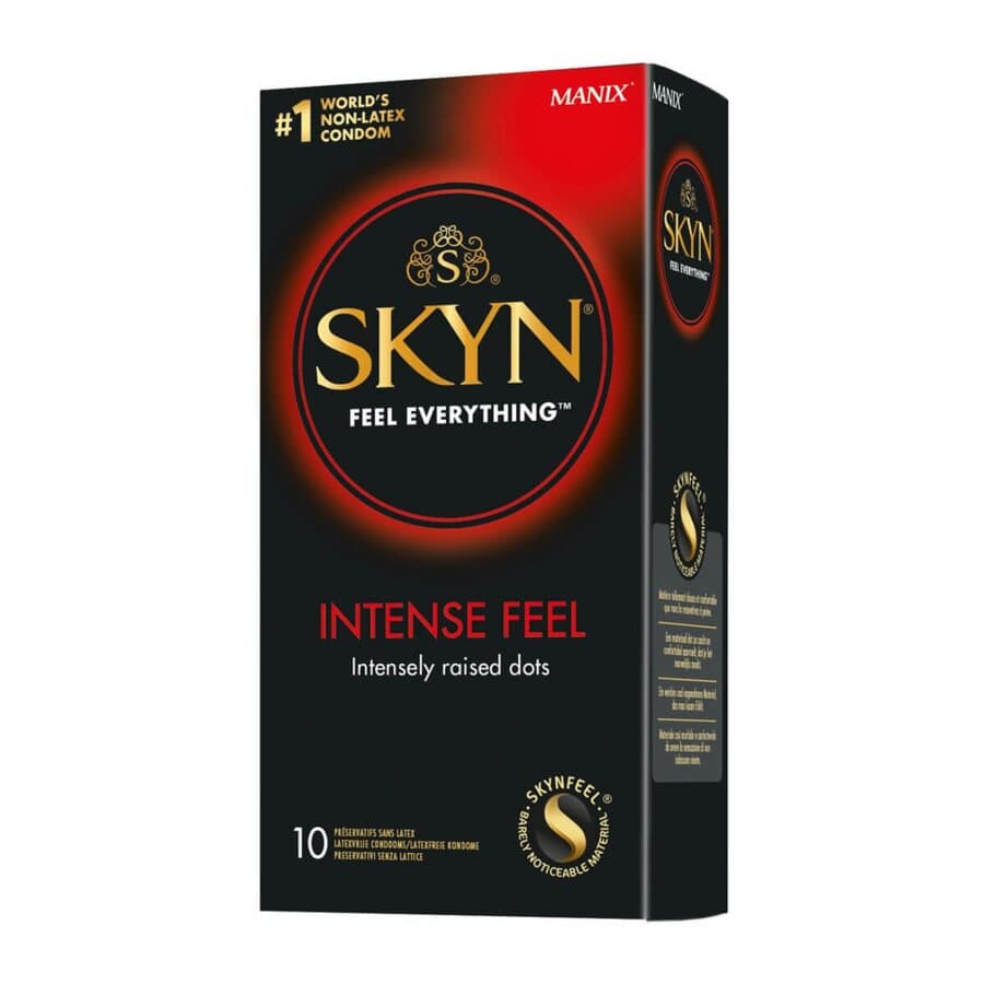 Skyn Intense Feel – Lateksiton Nystyräkondomi 53 mm (10 kpl)