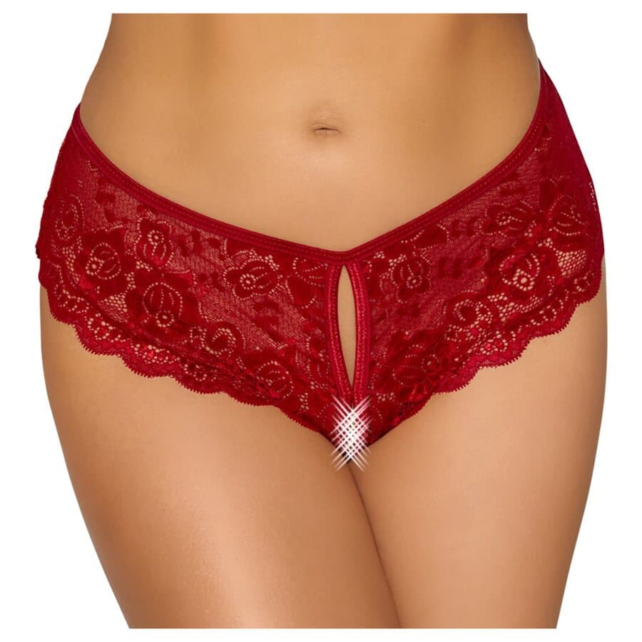 Cottelli Lingerie Punaiset Seksikkäät Pitsiset Avopikkuhousut
