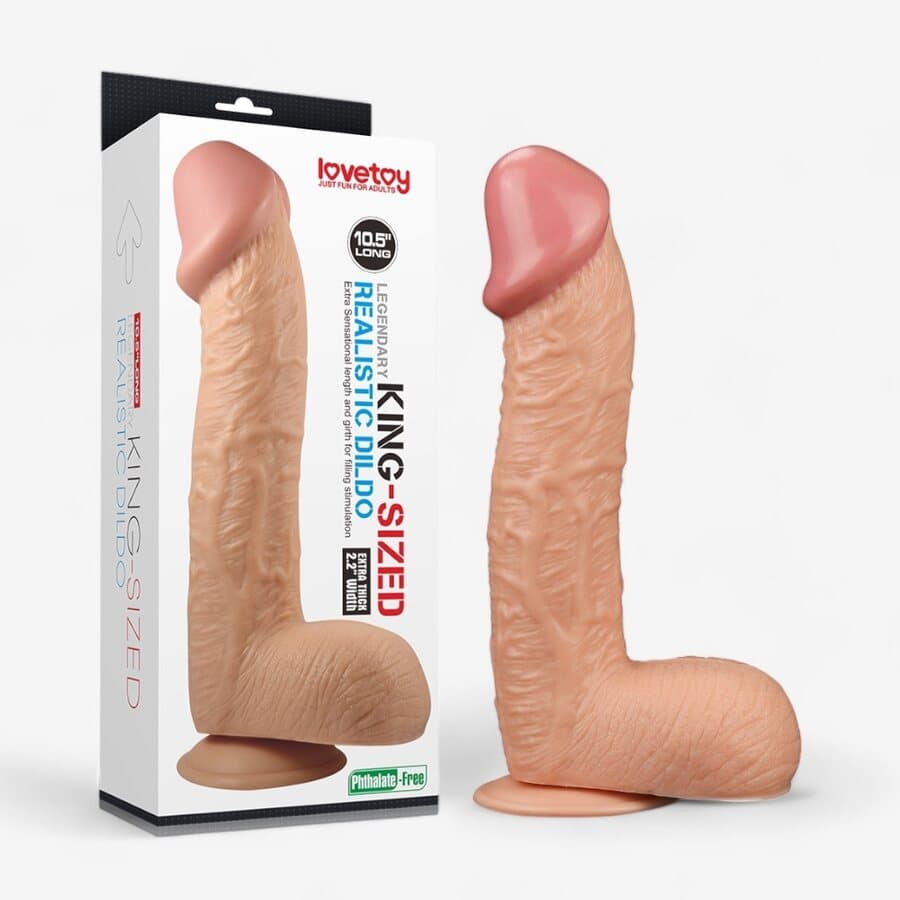 Lovetoy King-Sized Realistinen Dildo 28,5 cm – Jättikokoinen, Aidon Tuntuinen, Imukupilla