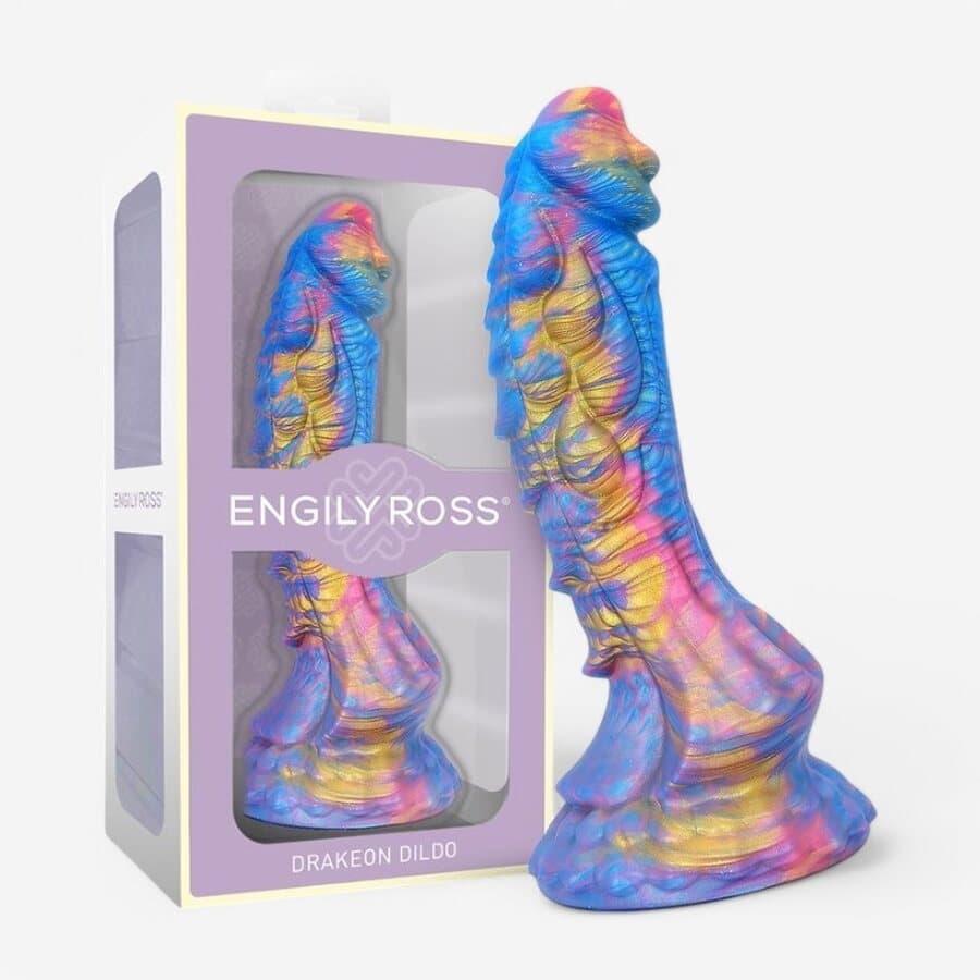 Engily Ross Drakeon – Monivärinen Lohikäärmedildo, 18 cm