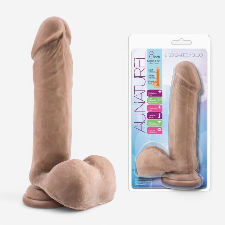 Blush Novelties Au Naturel – Realistinen Dildo 20 cm Sensa Feel® Imukupilla ja Kiveksillä