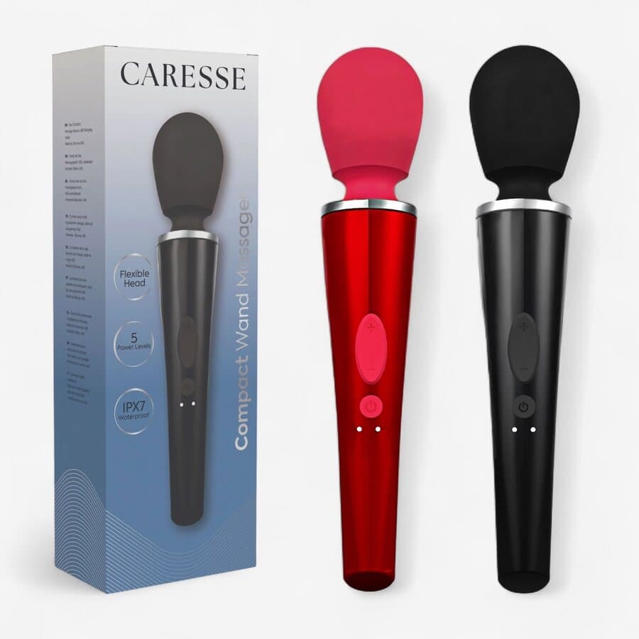 Caresse Kompakti Wand-vibraattori – Ladattava ja Hiljainen Luksushieromasauva