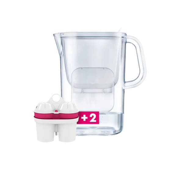 BWT AQUAlizer Baselight vedensuodatinkannu elektronisella ajastimella, 2,7 l – valkoinen + 2 magnesiumsuodatinta