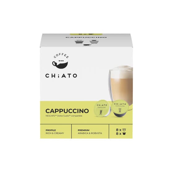 NESCAFÉ® Dolce Gusto® -koneisiin sopivat kahvikapselit CHiATO Cappuccino, 8+8 kpl.