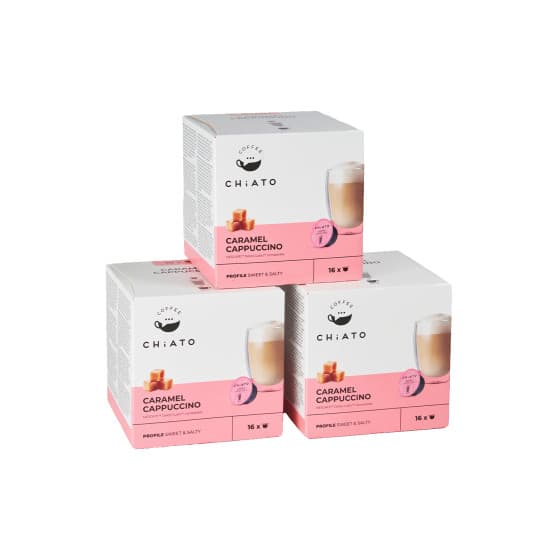 NESCAFÉ® Dolce Gusto® koneisiin sopivat kahvikapselit CHiATO Caramel Cappuccino, 3 x 16 kpl.