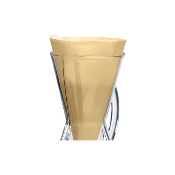 Taittelematon värjäämätön kahvin suodatinpaperi Chemex Half Moon, 100 kpl. (3 kupin Chemexiin)