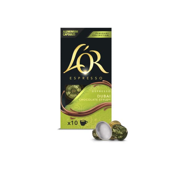 L'OR Dubai Chocolate Style kahvikapselit Nespresso®-kahvinkeittimiin, 10 kpl.