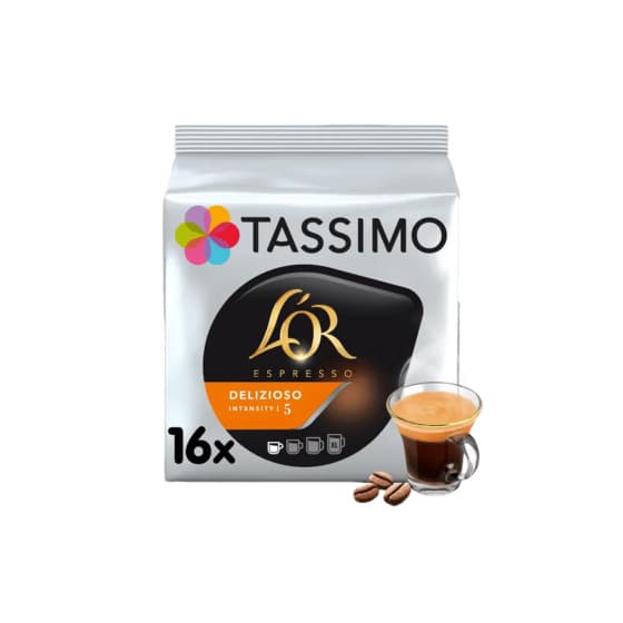 Kahvikapselit Tassimo L'OR Espresso Delizioso (yhteensopiva Bosch Tassimo -kapselikeitinten kanssa), 16 kpl.