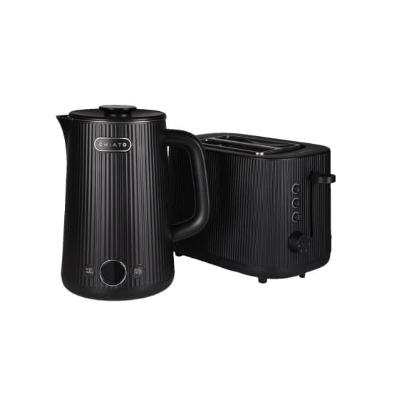 CHiATO aamiaissarja (heatPLAY vedenkeitin + toastPLAY leivänpaahdin) – musta