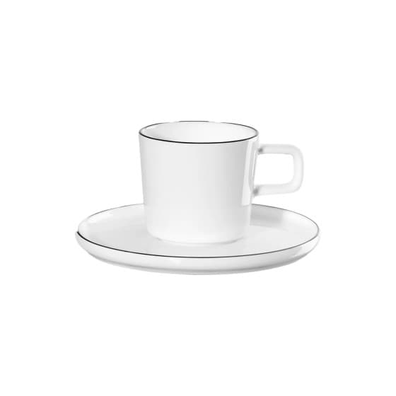 Espresso-kuppi ja aluslautanen Asa Selection Oco Ligne Noire, 80 ml