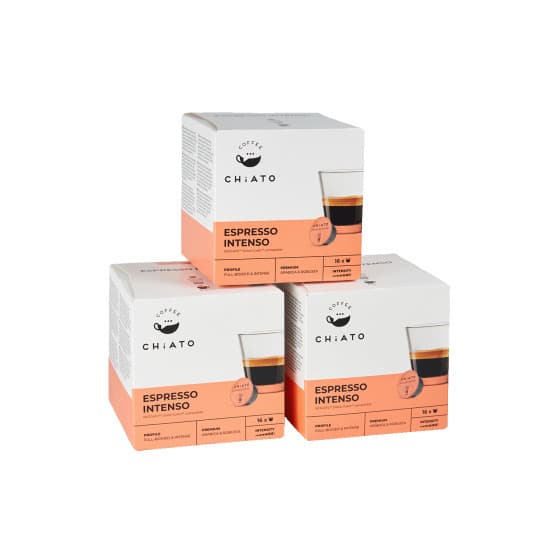 NESCAFÉ® Dolce Gusto® koneisiin sopivat kahvikapselit CHiATO Espresso Intenso, 3 x 16 kpl.
