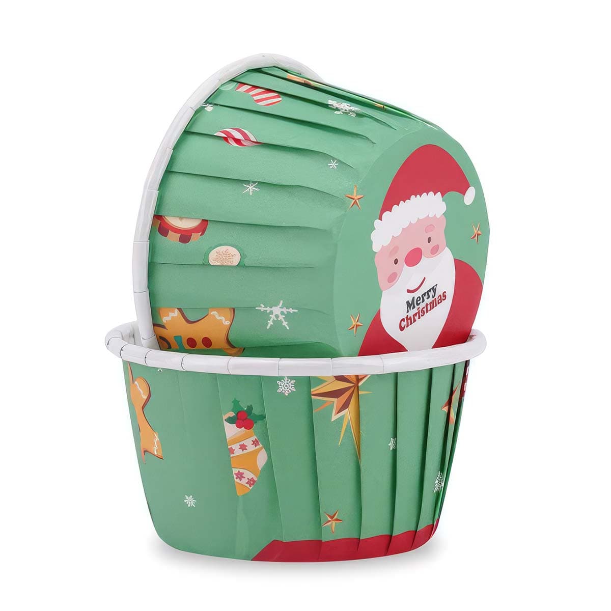 Muffinivuoat - Merry Christmas, vihreä, 50 kpl