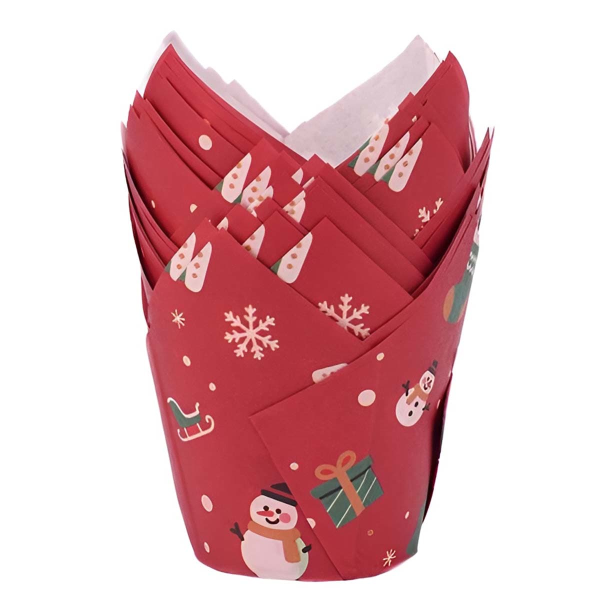 Muffinivuoat tulppaani - Joulu punainen, 50kpl