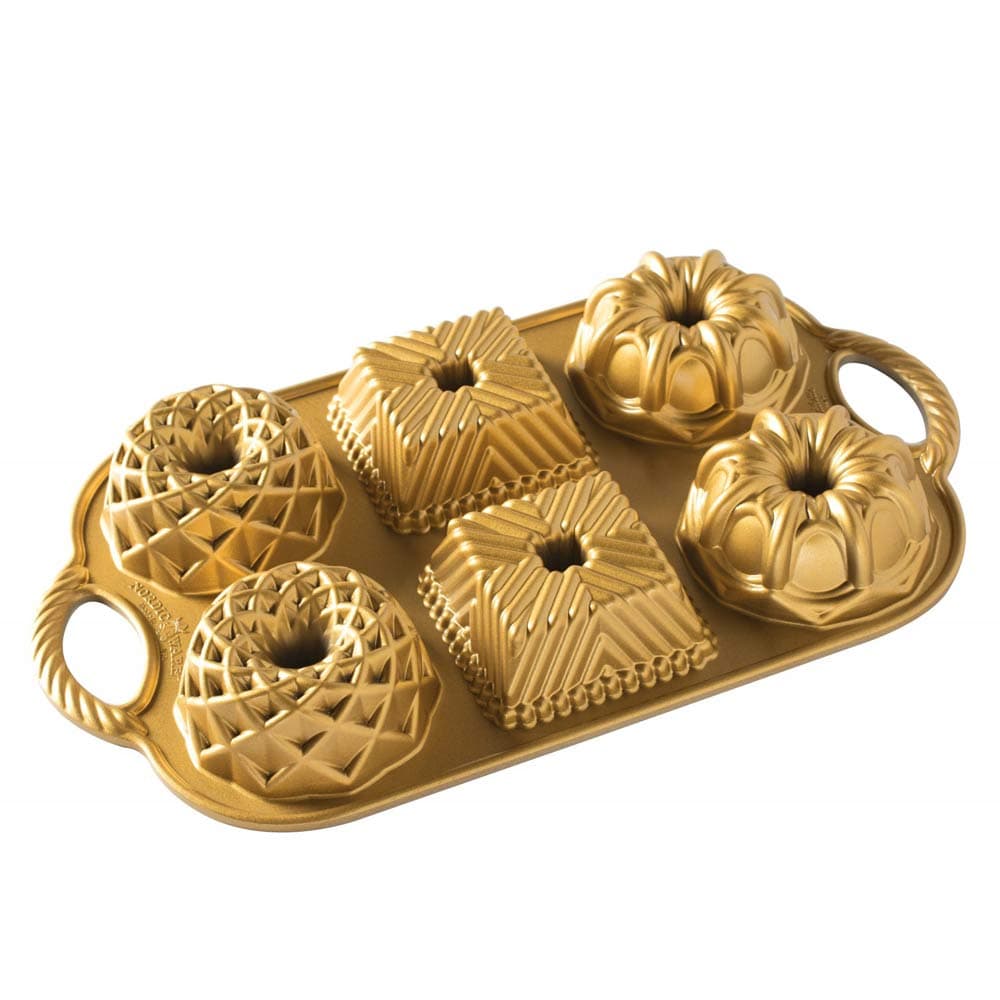 Nordic Ware Kakkuvuoka- Geo Bundtlette Pan, Kulta