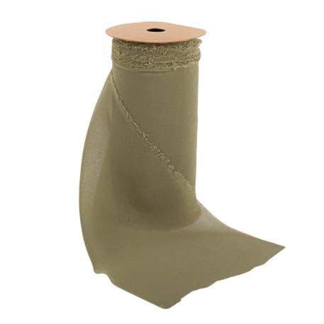 Kaitaliina - Repeytynyt musliinkangas - Oliivi,15cm x 3m