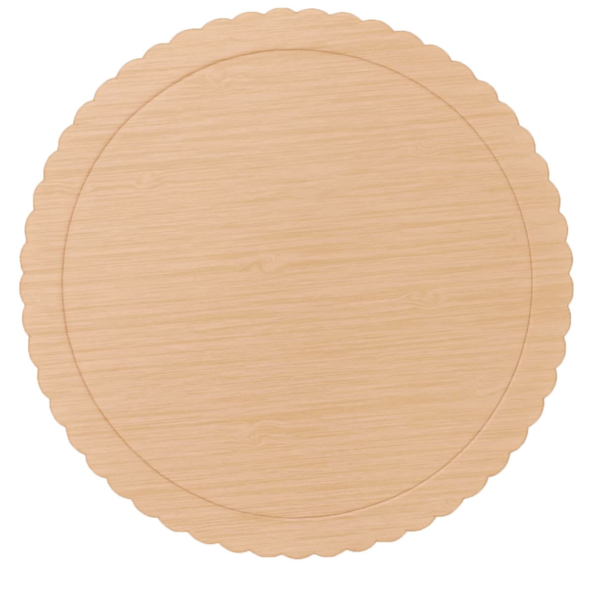Kakkualusta aaltoreuna - Vaalea puu, 30 cm