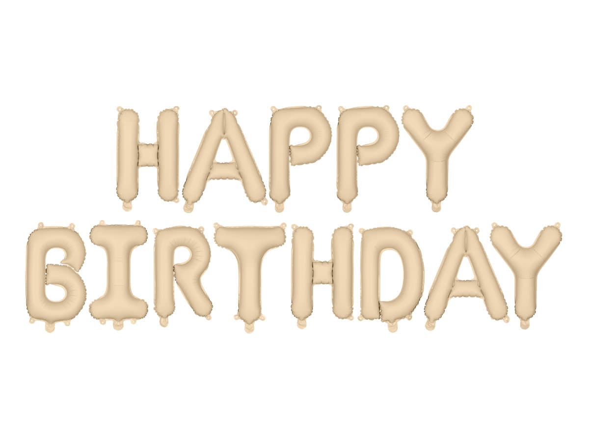 Foliopallot - Foliopallot - Happy Birthday, beige, 340x35cm