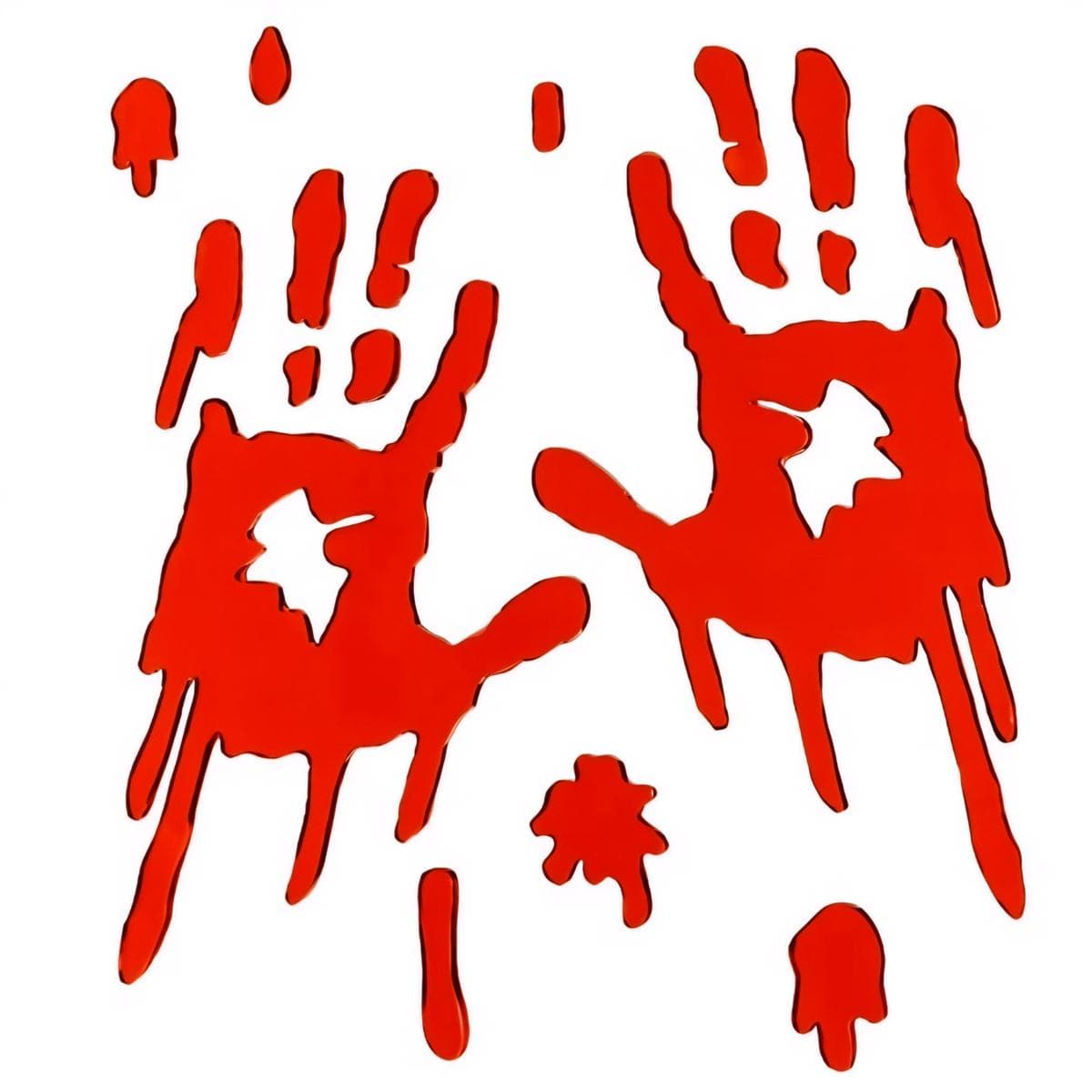 Ikkunatarrat - Veriset Kädenjäljet, punainen