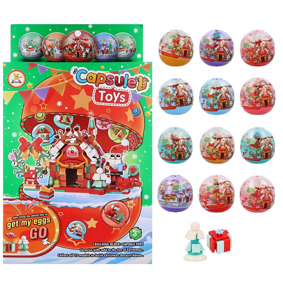 Joulun rakennuspalikkasetti kapselissa, 12 kpl