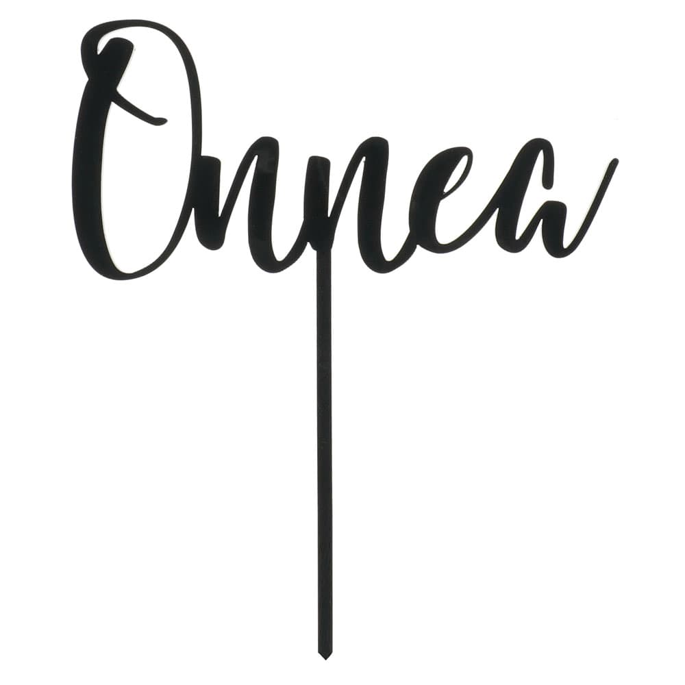 Kakkukoriste - Onnea, musta, 14cm