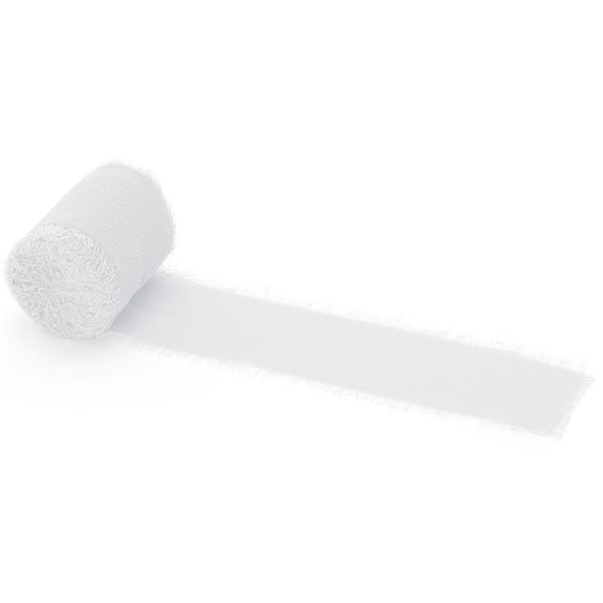 Sifonkinauha 3kpl - Hapsureunainen, Valkoinen, 40mm/5m