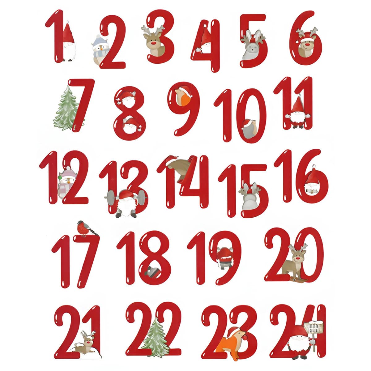 Iso tarra-arkki - Joulukalenterinumerot