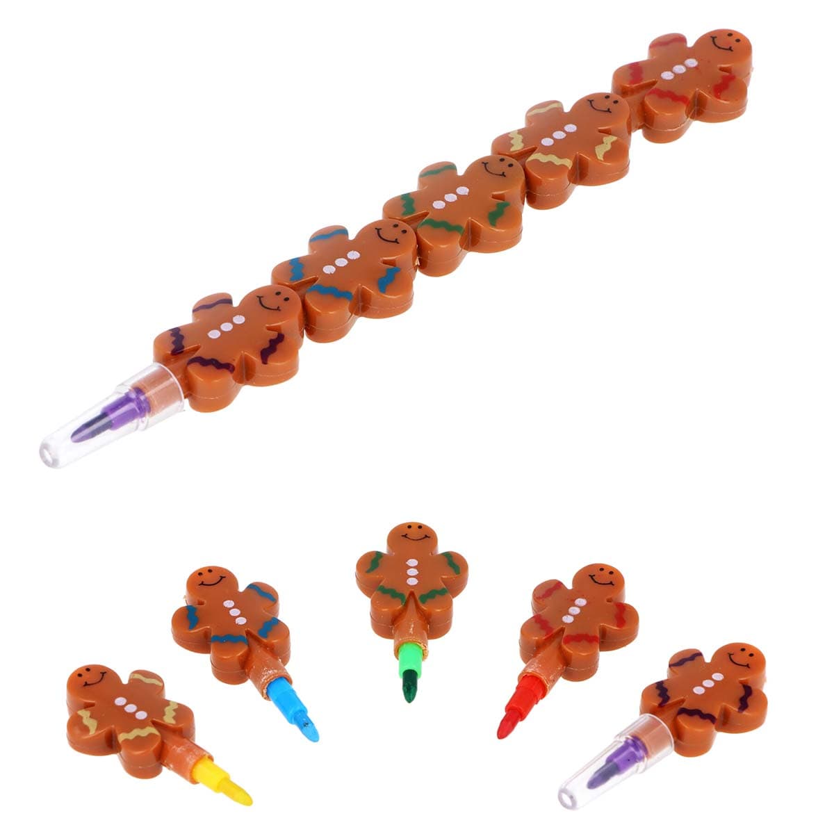 Pinottavat Piparkakku-ukko -värikynät, 5 väriä