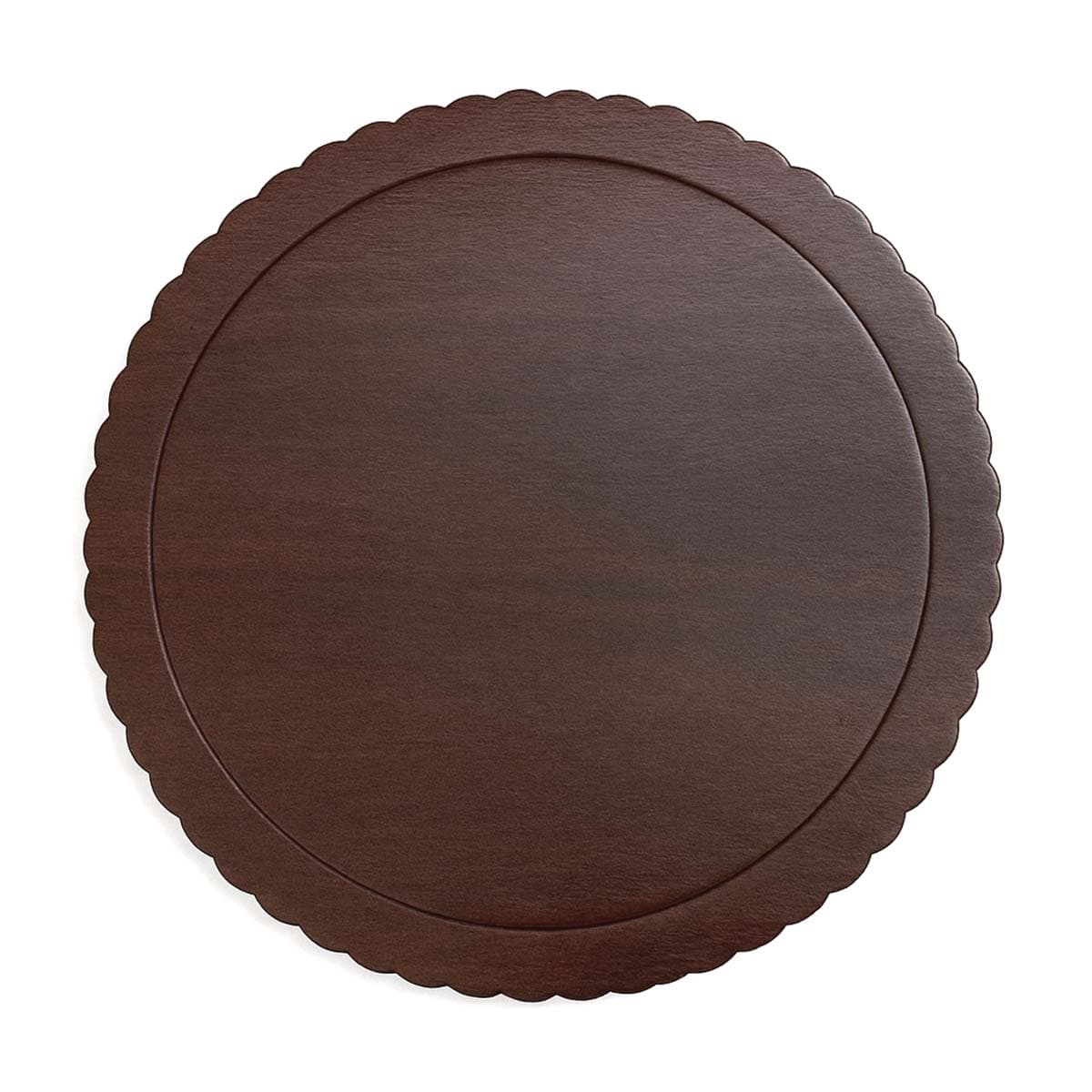 Kakkualusta aaltoreuna - Tumma puu, 25cm