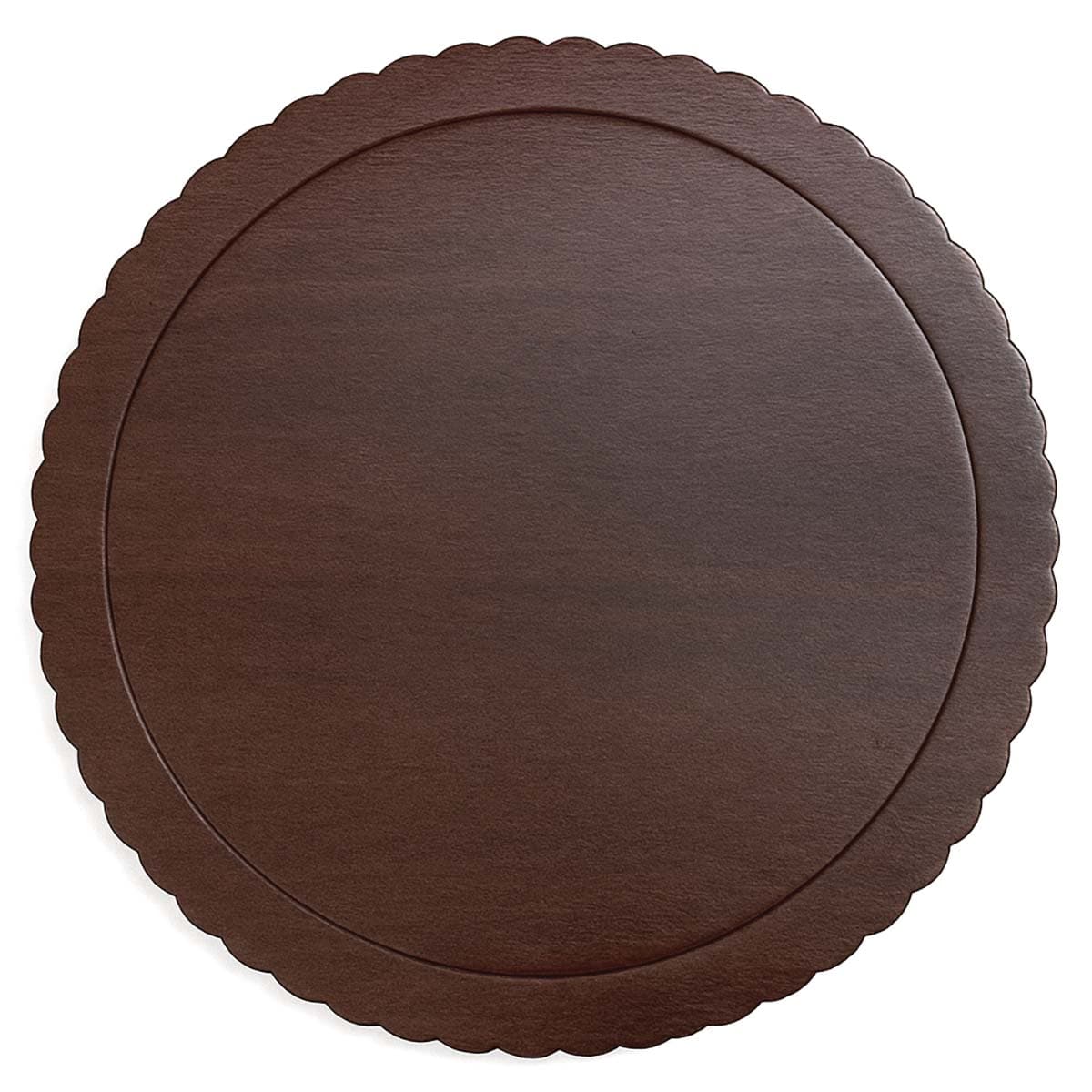 Kakkualusta aaltoreuna - Tumma puu, 30cm