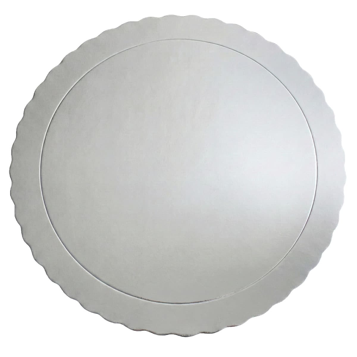 Kakkualusta aaltoreuna - Hopea, 30 cm