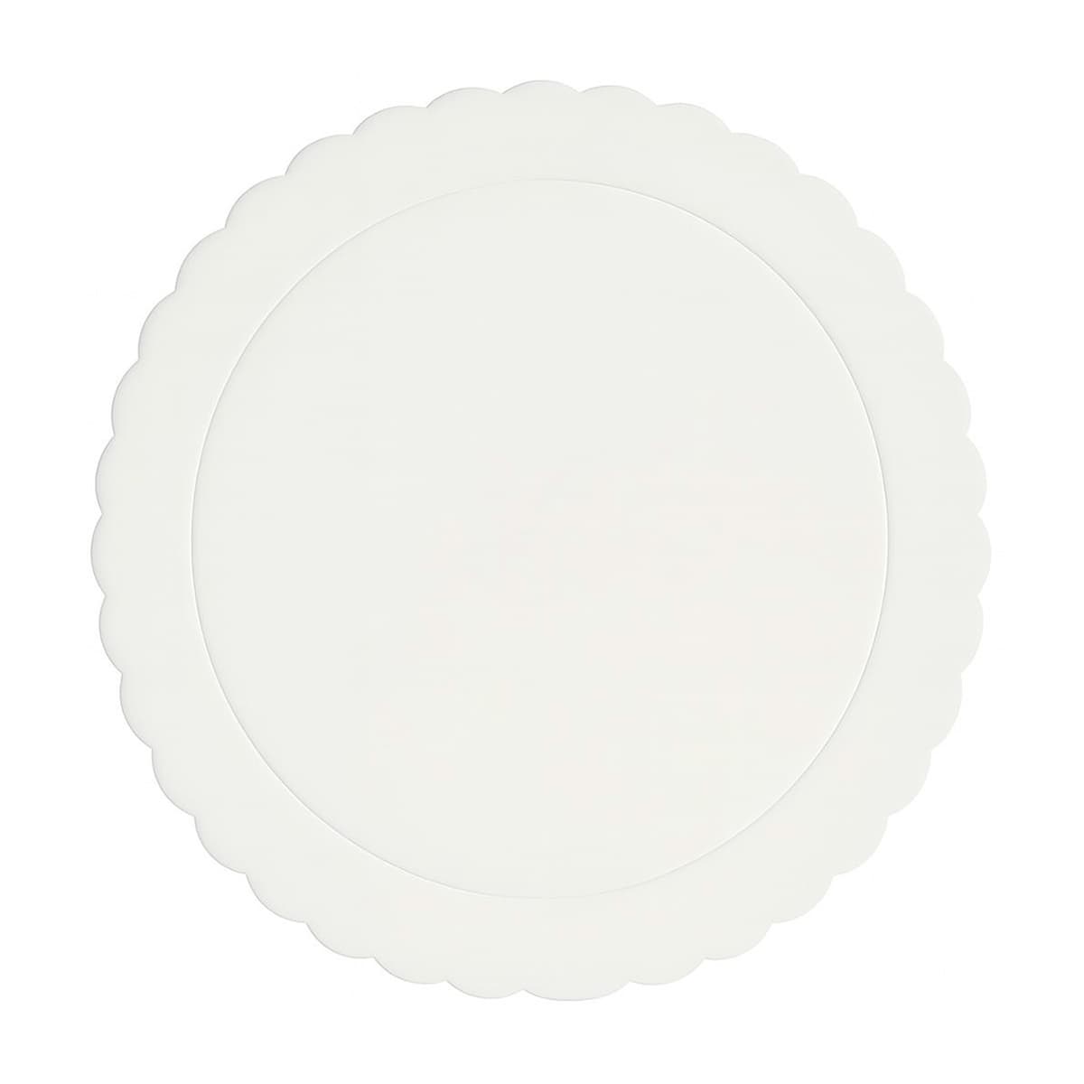 Kakkualusta aaltoreuna - Valkoinen, 25 cm