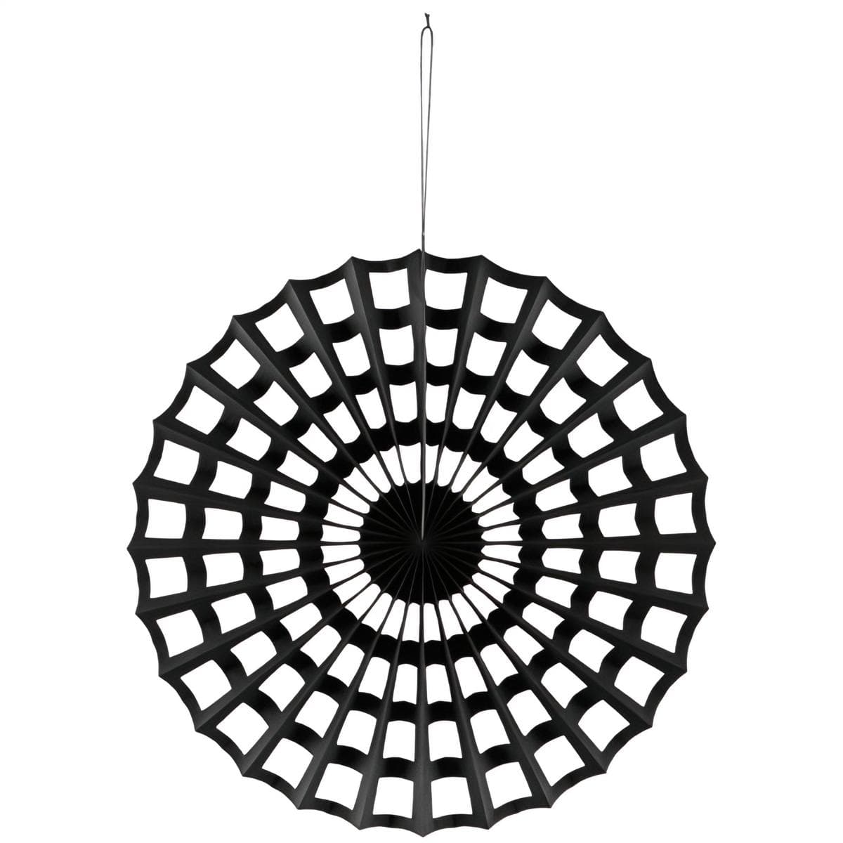 Paperiviuhka - Hämähäkinverkko, musta, 50 cm