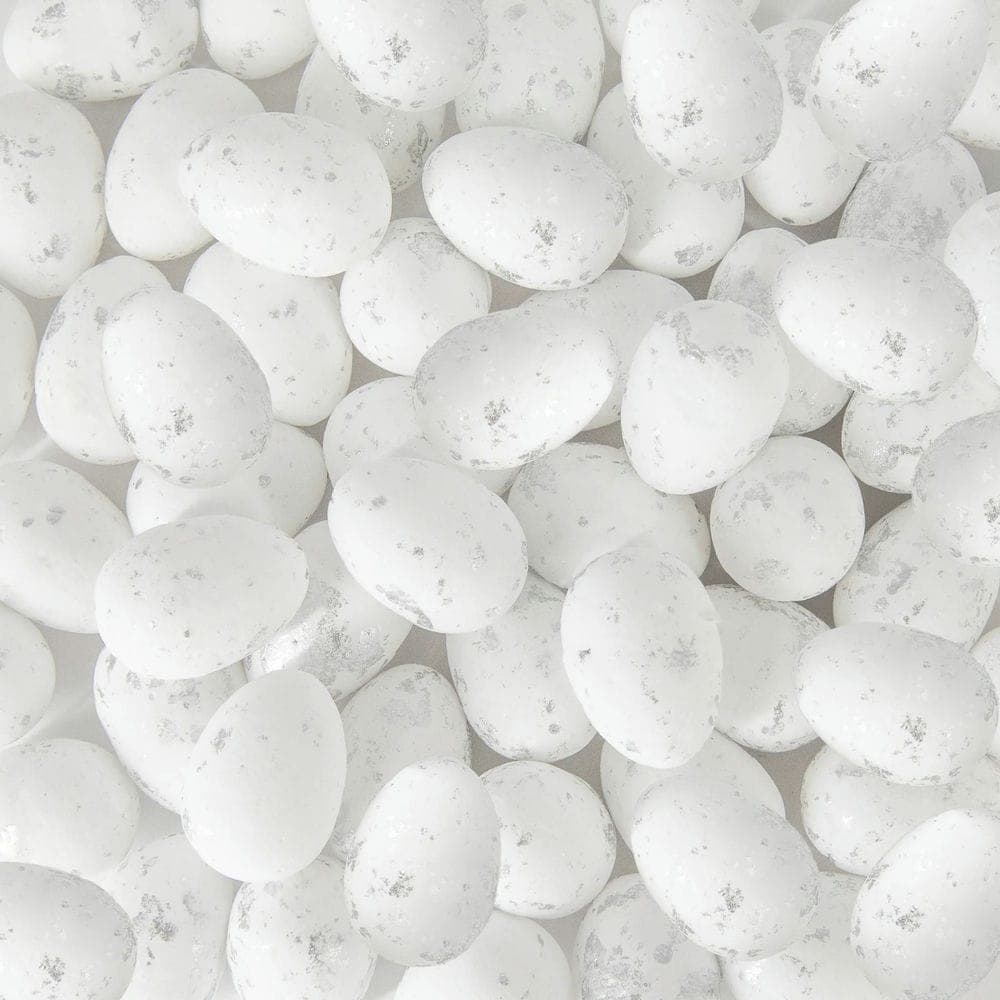 Minimunat askarteluun - Valko/hopea, 2,5cm, 50kpl