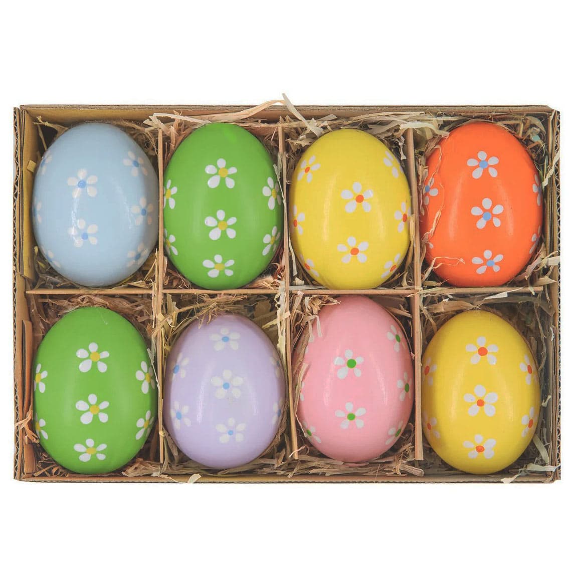 Ripustettavat pääsiäismunat aidot – Värikkäät kukkakuviolla, 6cm, 8kpl