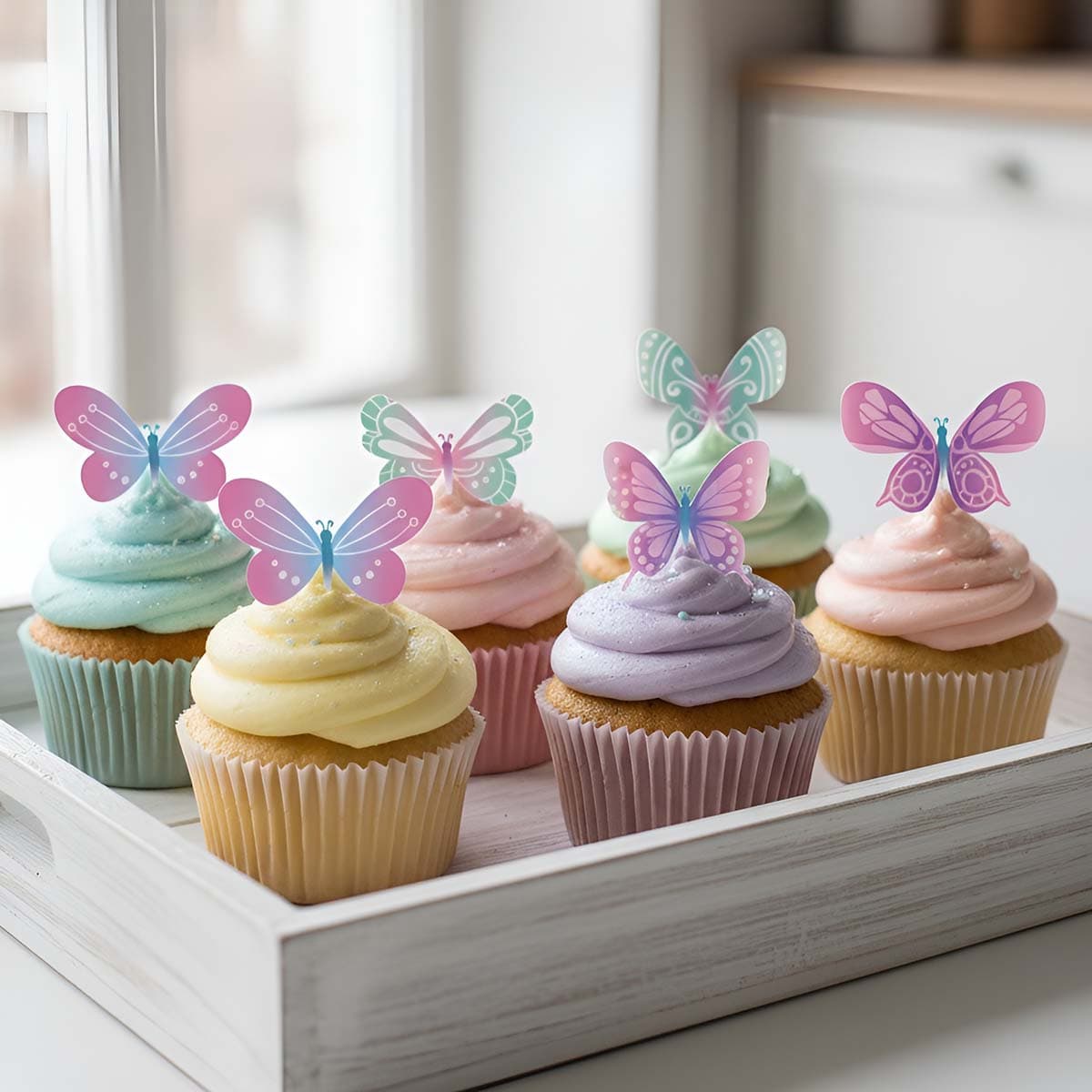 Syötävät perhoset - A4-paperi, itseleikattavat, 15 kpl