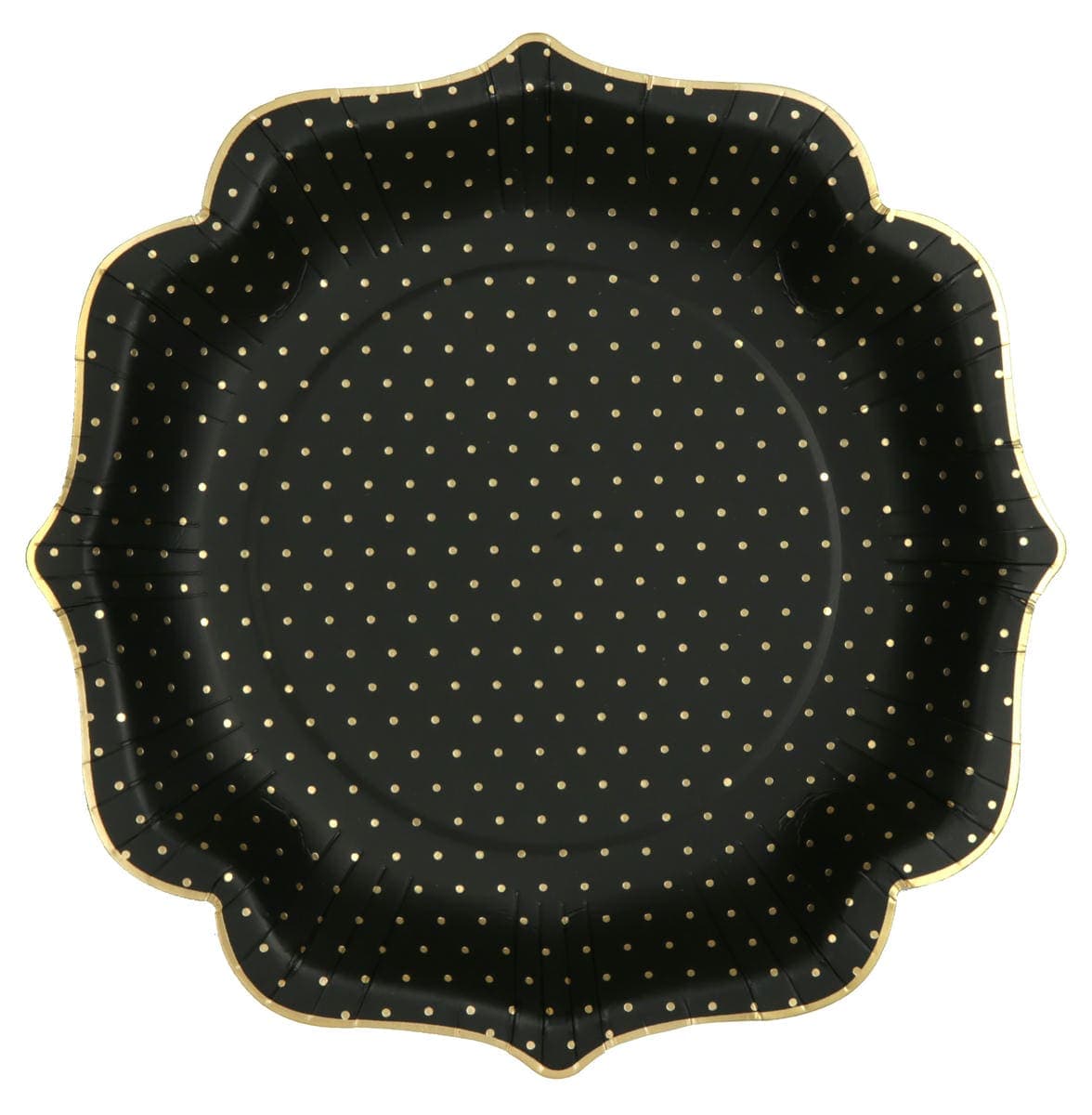 Pahvilautaset - Elegantti, musta/kulta, 21cm,10kpl