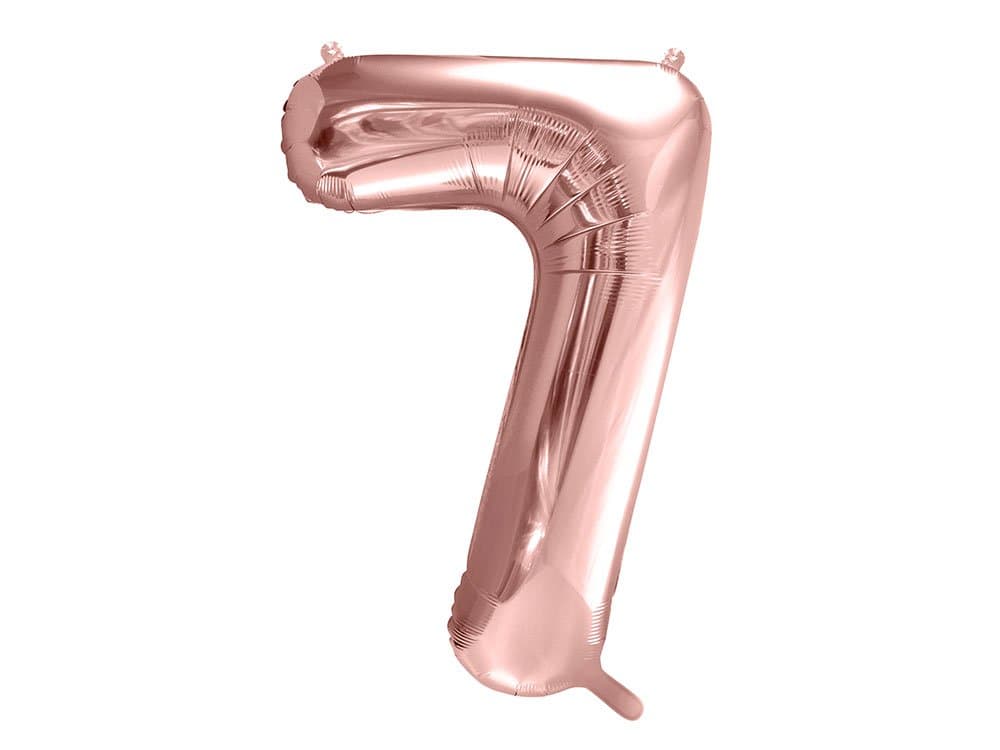 Iso numerofoliopallo 7, ruusukulta, 86 cm