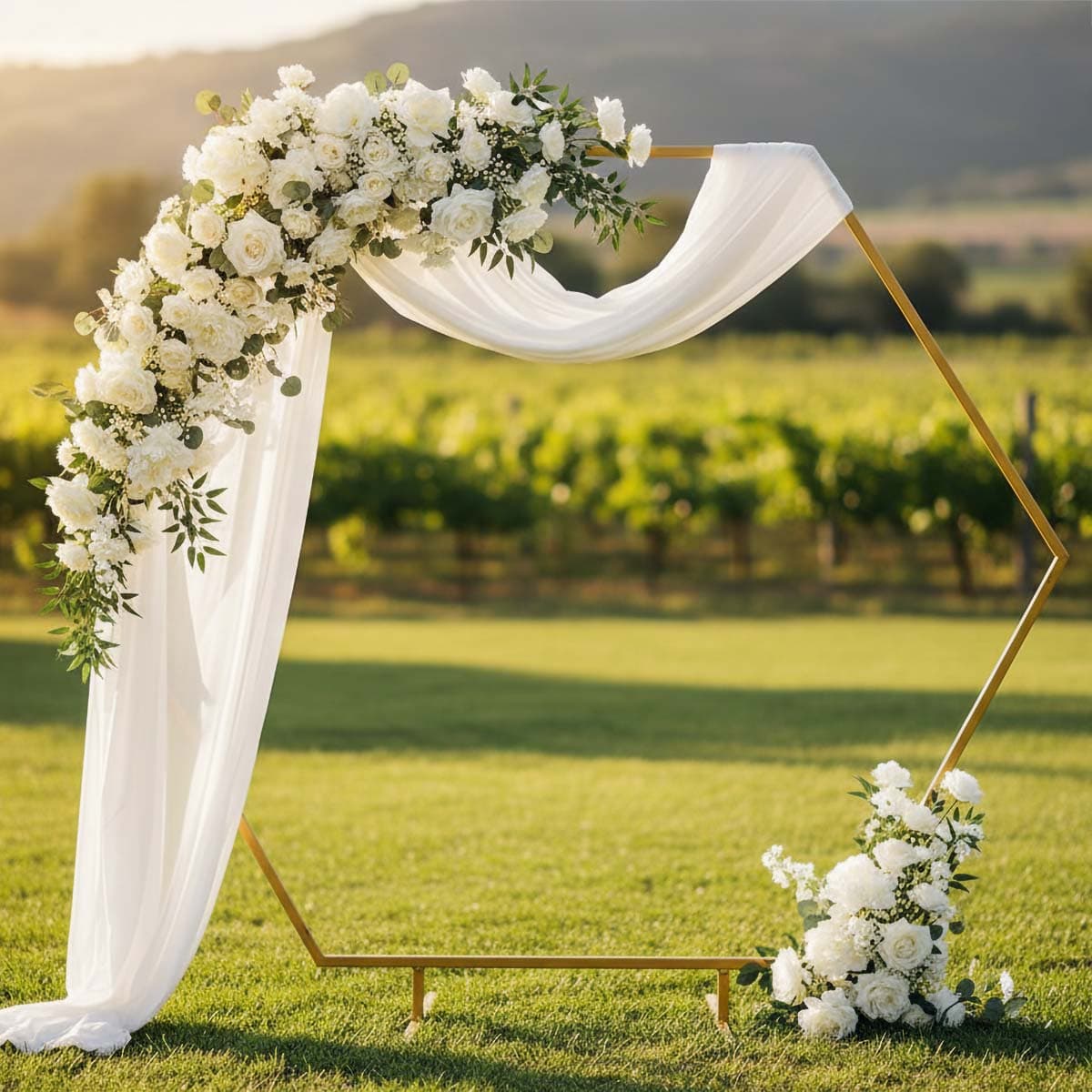 Koristekaari Heksagon - Kulta, 200 ×200 cm