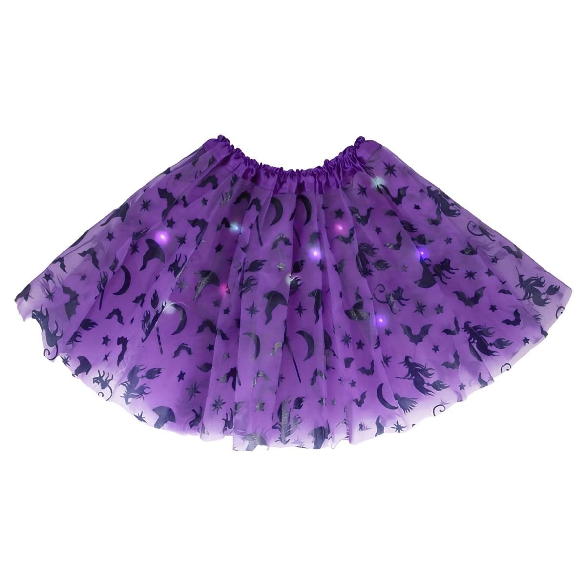 Lasten tyllihame - Violetti, Halloween-kuvioitu, LED