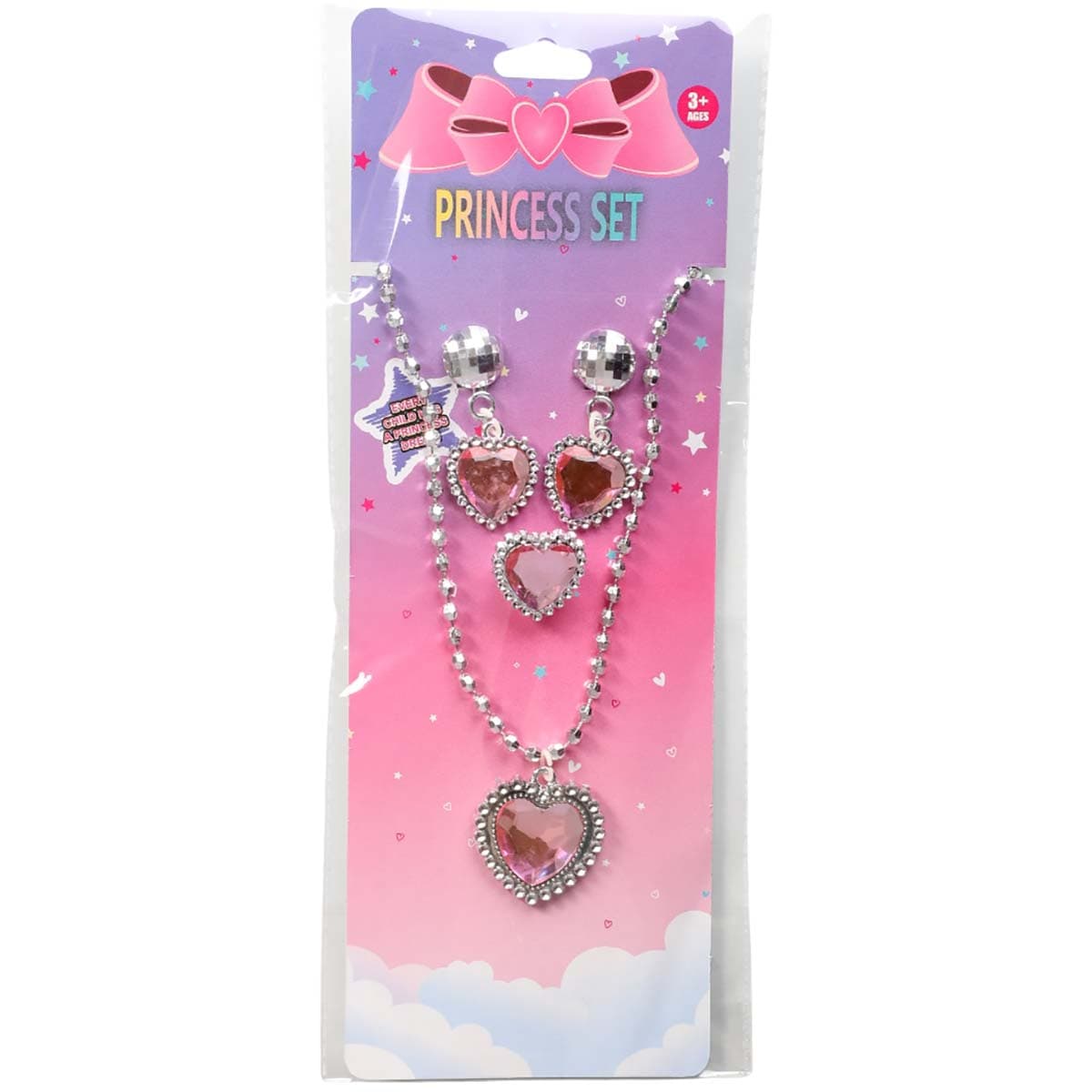 Prinsessa korusetti - Hopea/Vaaleanpunainen