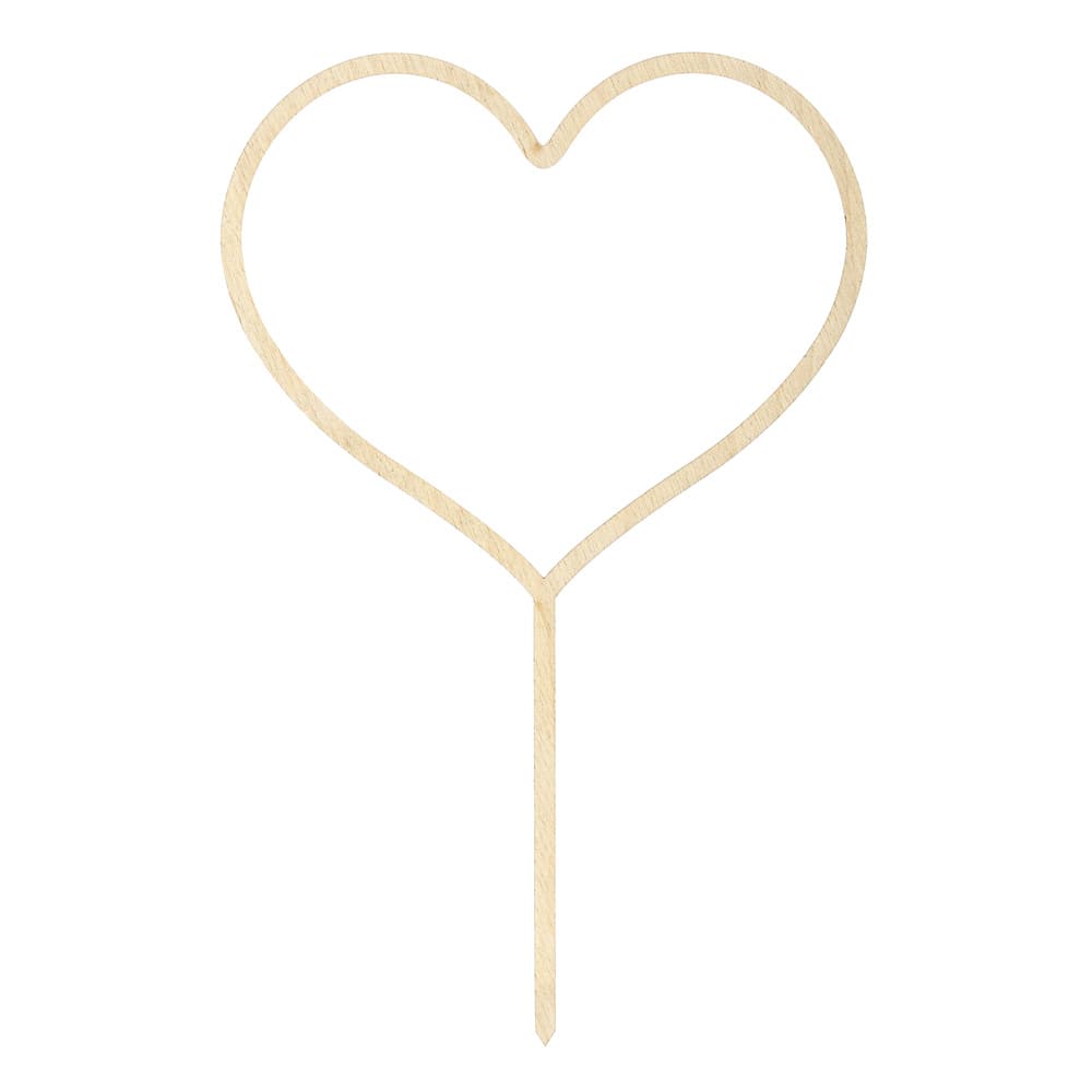 Puinen Sydän-kakkukoriste, 23cm