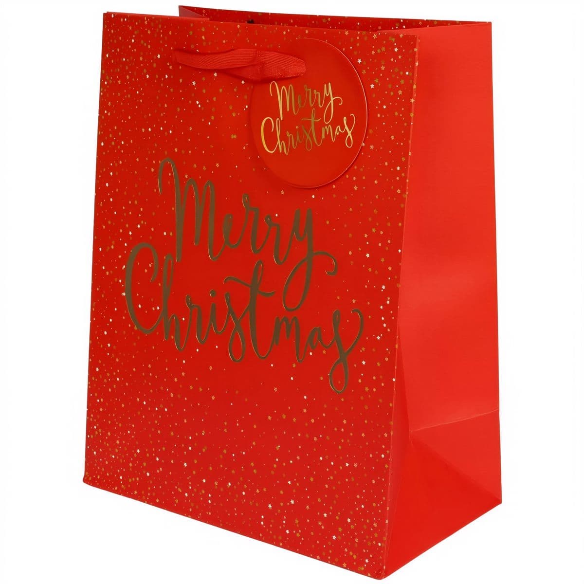 Lahjakassi - Merry Christmas, punainen, 18 × 23 × 10 cm
