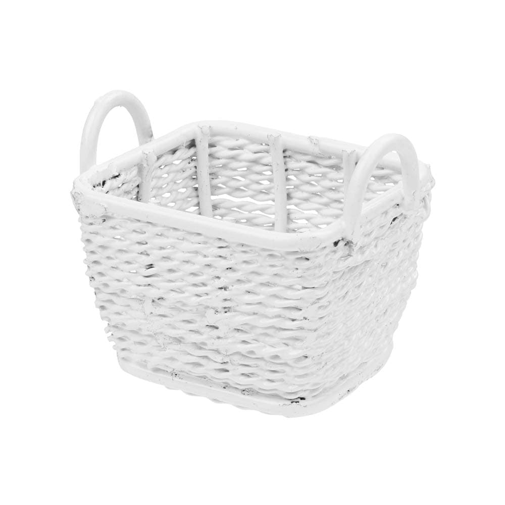 Miniatyyri - Valkoinen metallikori, 3cm