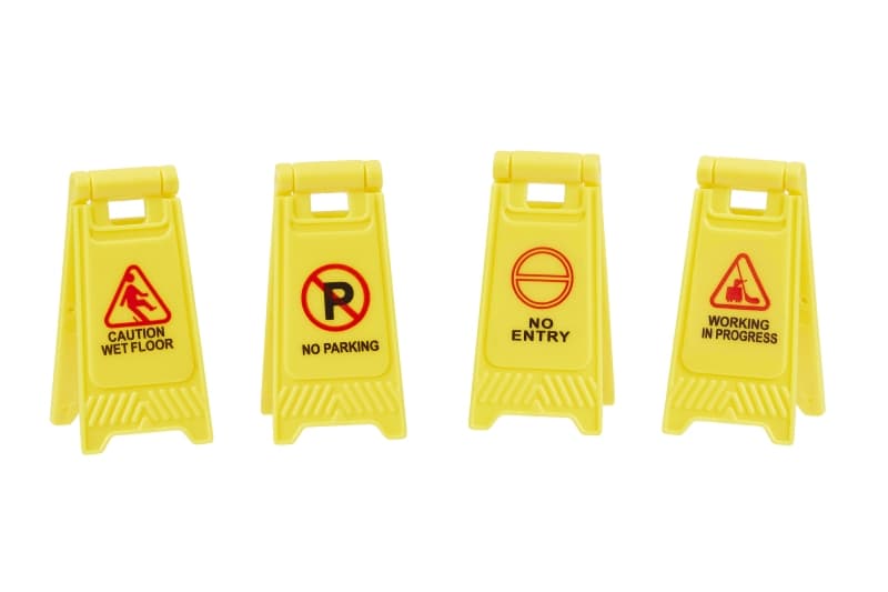 Miniatyyri - Varoituskyltit, 4cm, 4kpl