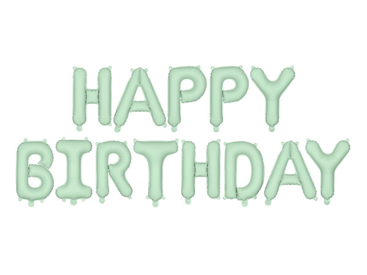 Foliopallot - Foliopallot - Happy Birthday, mint, 340x35cm